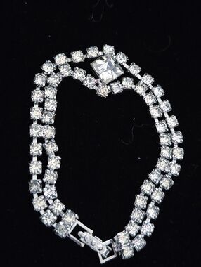 Sparkling Vintage Rhinestone Bracelet 6.5" Aprox